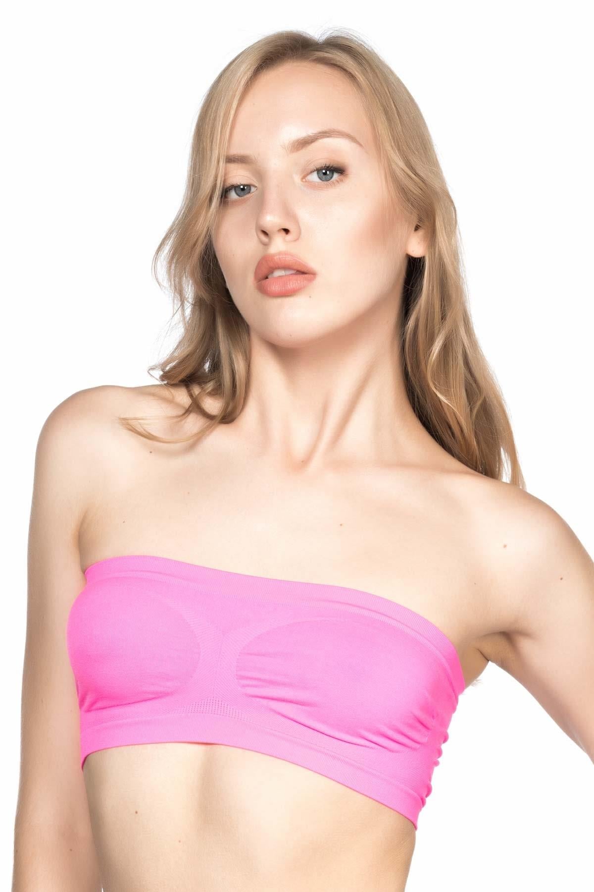 Neon Fuşya Emay 4002 Soft Straplez Büstiyer