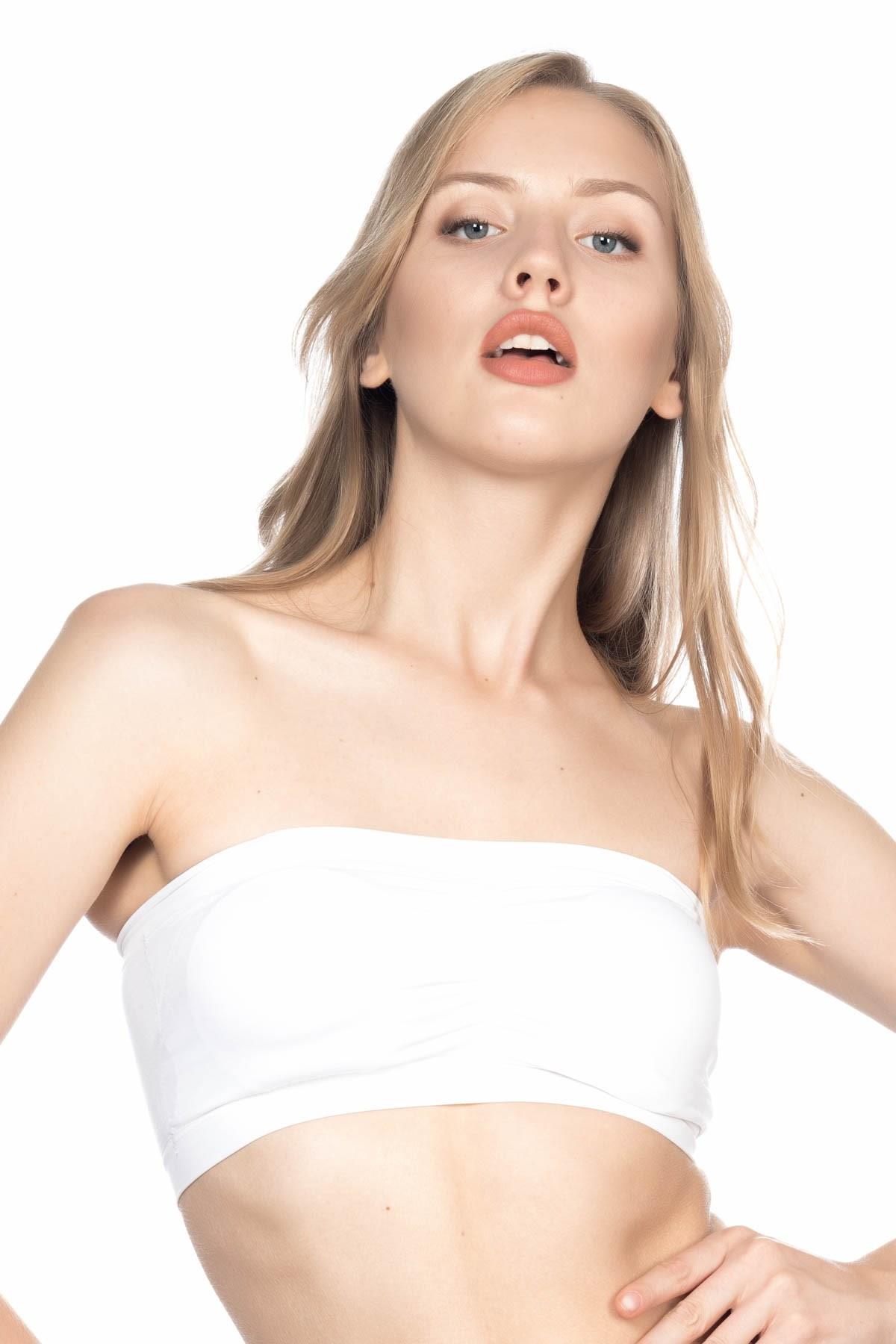 Beyaz Emay 4022 Pedli Straplez Korse