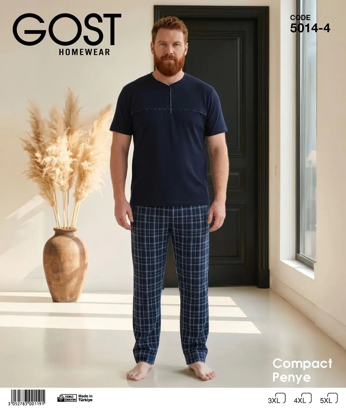Gost 5014-4 (3XL-4XL-5XL) Kısa Kollu Erkek Pijama Takım