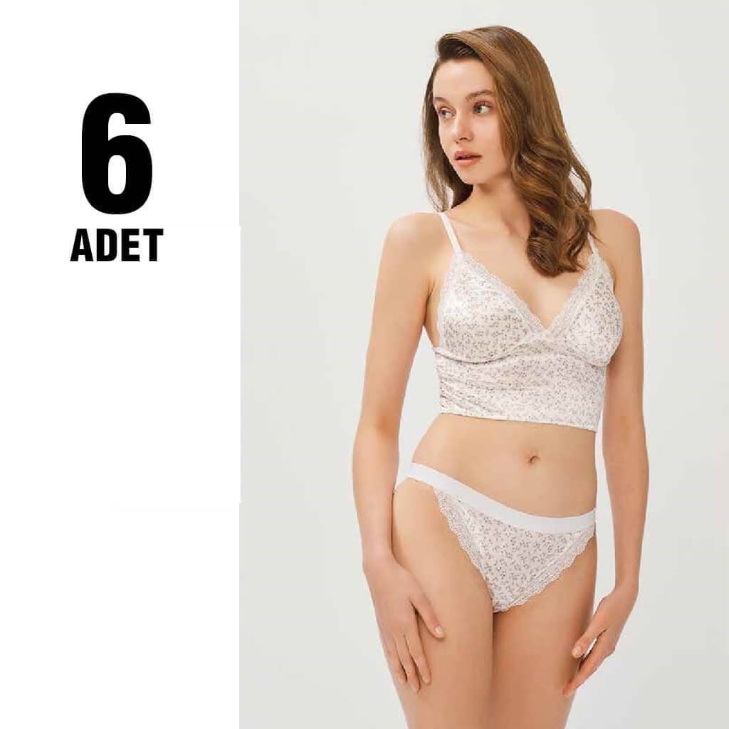 Cansoy 315 Ekru Kadife Bralet Bayan Sütyen Takım