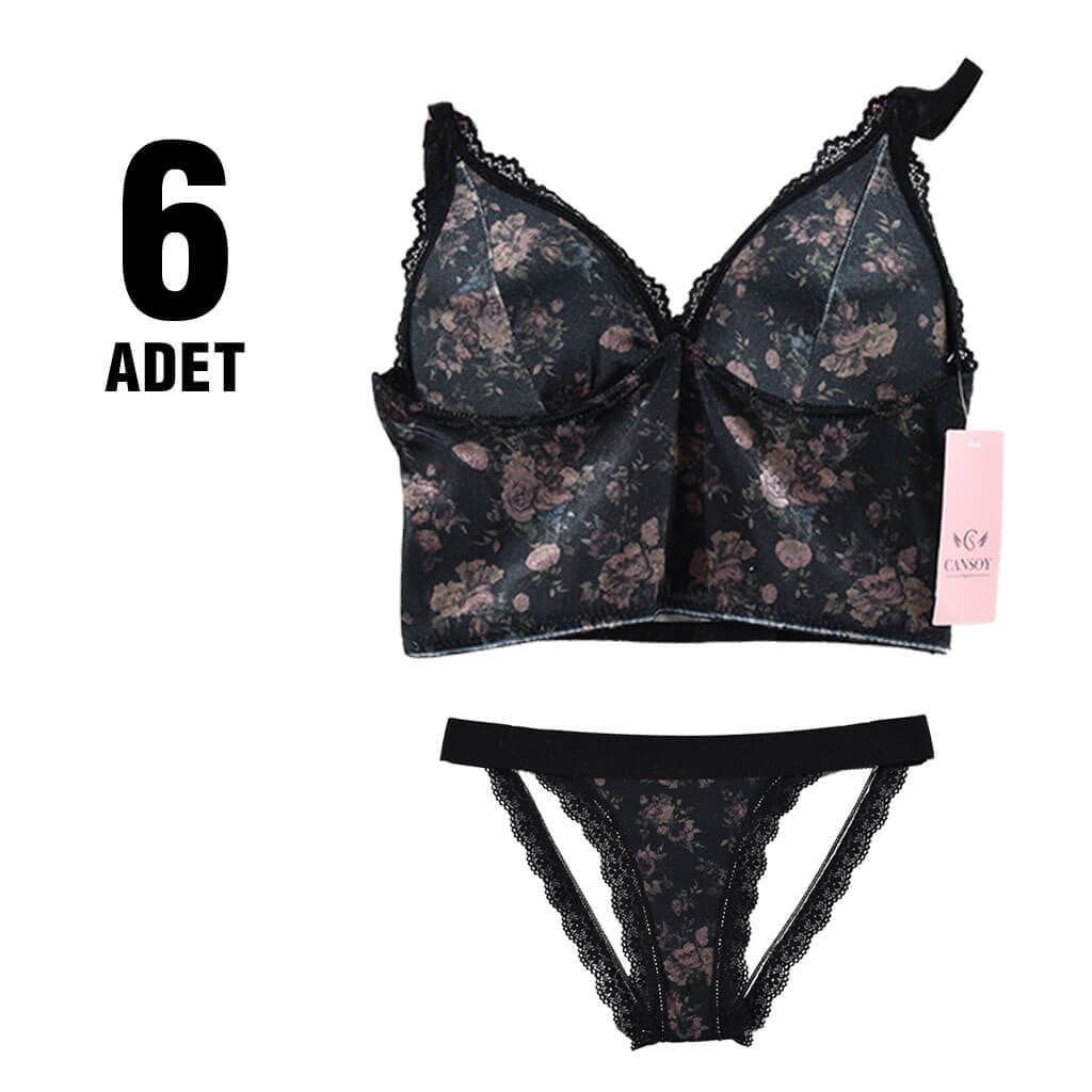 Cansoy 315 Soft Kadife Bralet Bayan Sütyen Takım