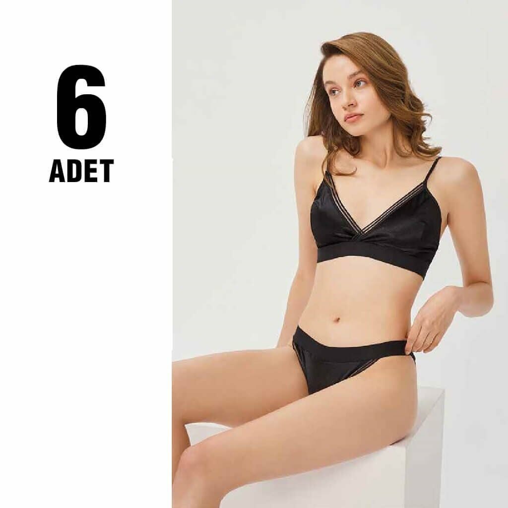 Cansoy 321 Siyah Balensiz Desteksiz Kadife Sütyen Takım