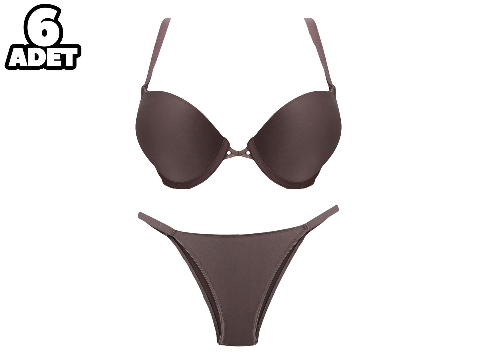 Cansoy 675-Pudra 2X Push Up Balenli Destekli Bayan Sütyen Takım