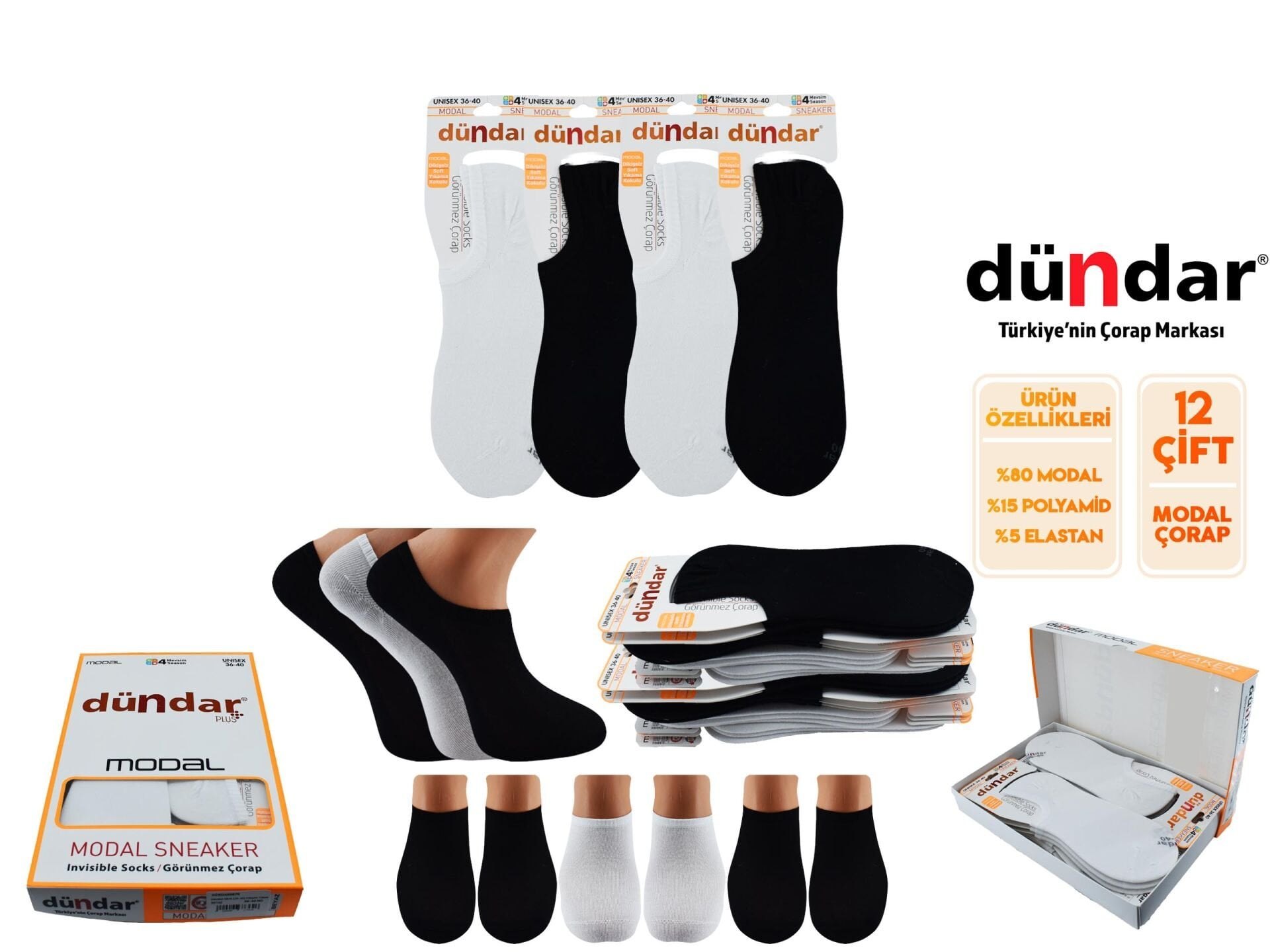 Dündar 6876 (36-40) Dikişsiz Yıkamalı Kokulu Bayan Modal Sneaker