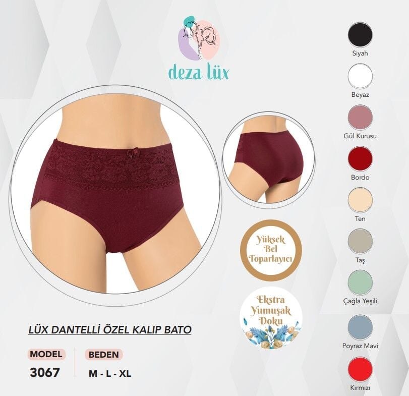 Dondeza 3067 (M-L-XL) Özel Kalıp Lüx Dantel Bayan Bato