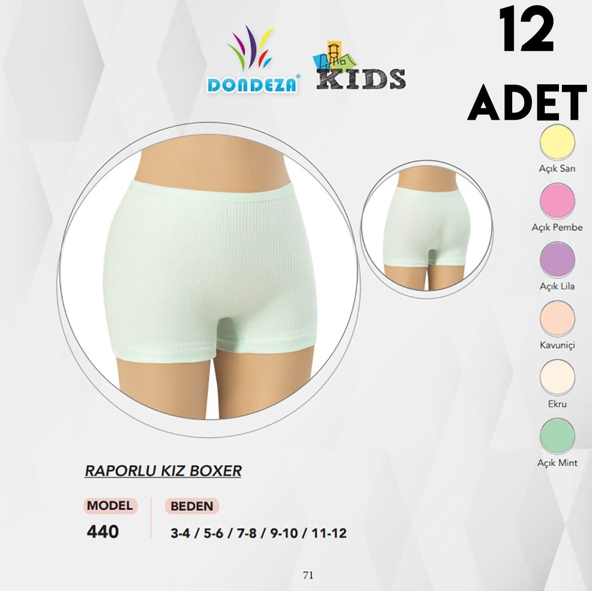 Dondeza 440 Raporlu Kız Çocuk Boxer