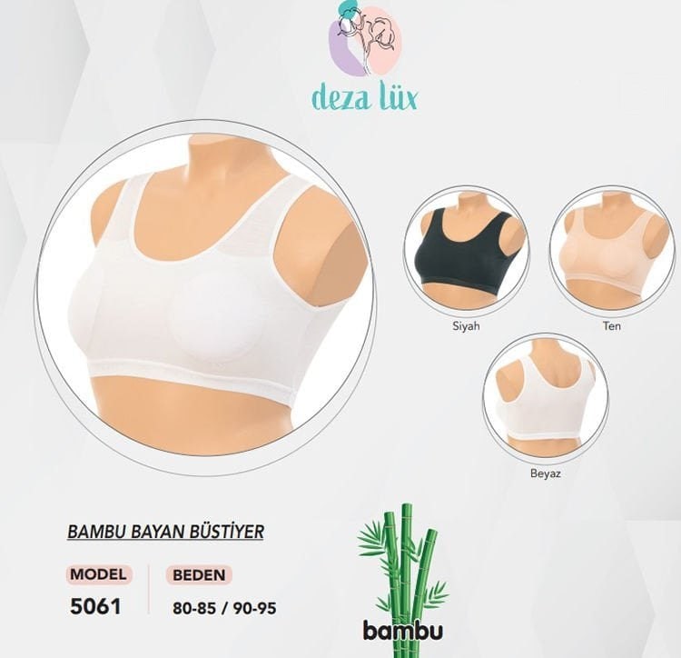 Dondeza 5061 Kalın Askılı Bayan Bambu Bustiyer