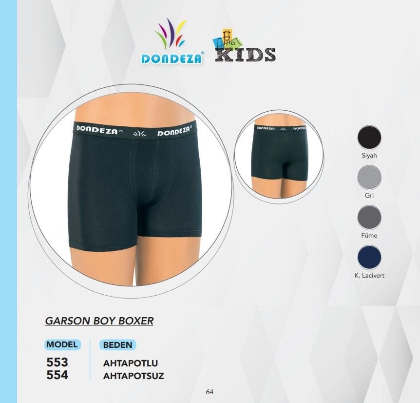 Dondeza 553 Garson Boy Düz Erkek Çocuk Boxer