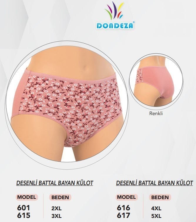 Dondeza 601 2XL Desenli Bayan Bato