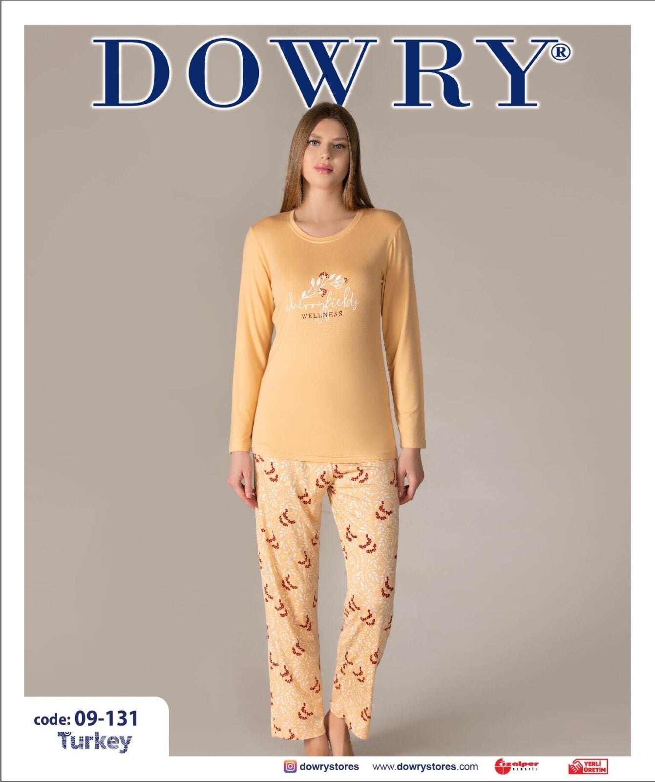 Dowry 09-131 (S-M-L-XL) Uzun Kollu Bayan Pijama Takımı