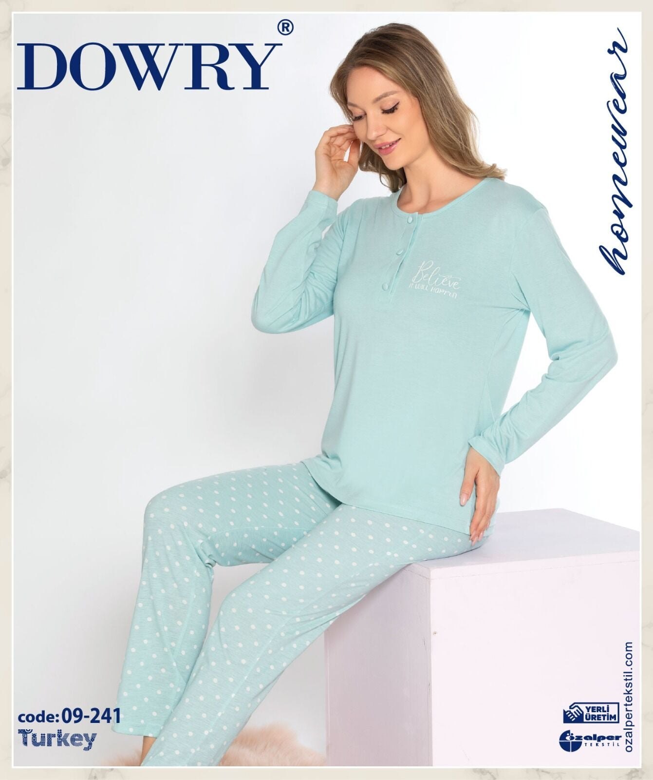 Dowry 09-241 (M-L-XL-XXL) Uzun Kollu Bayan Pijama Takımı