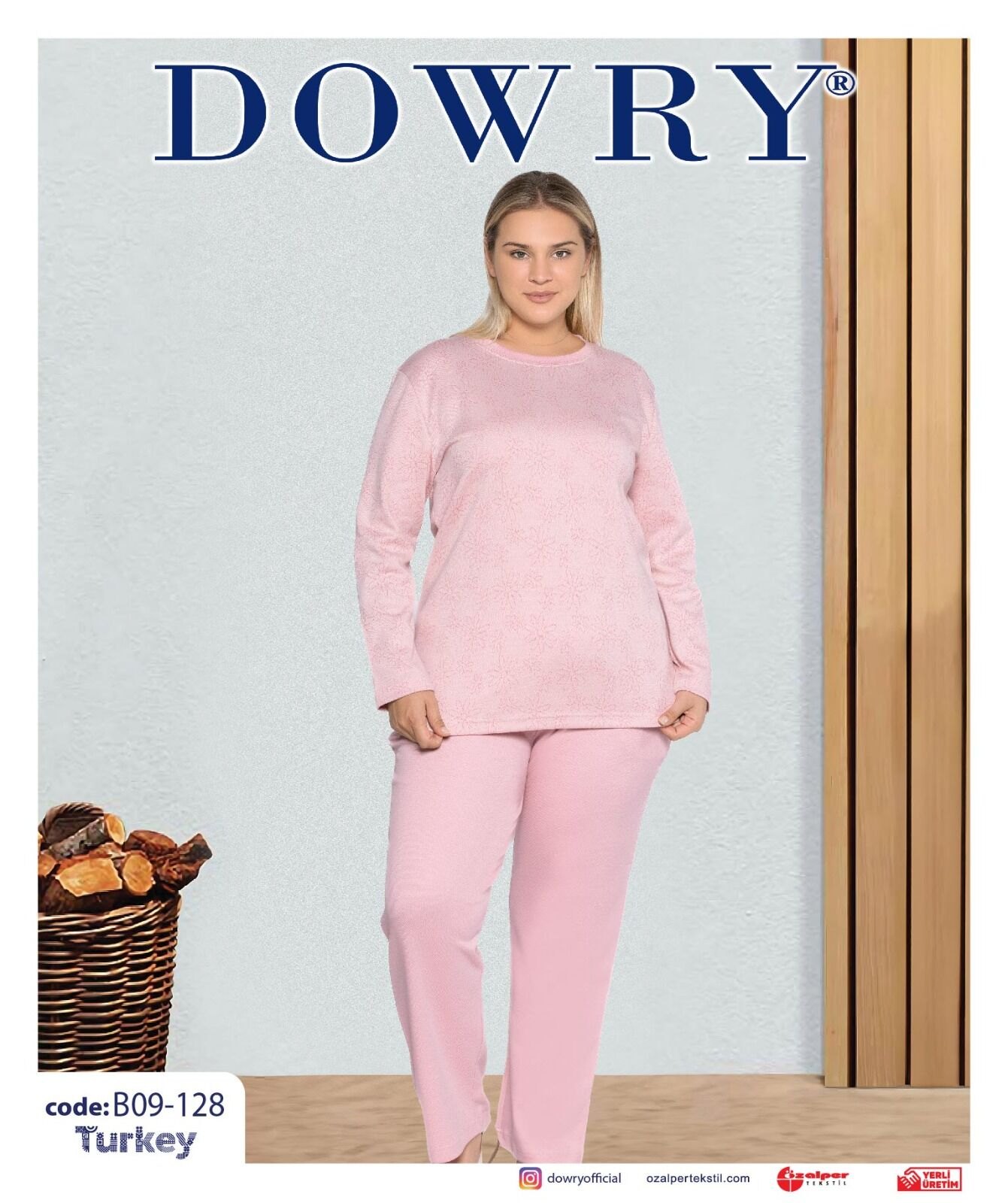 Dowry B09-128 (2XL-3XL-4XL-5XL) Uzun Kollu Bayan Pijama Takımı