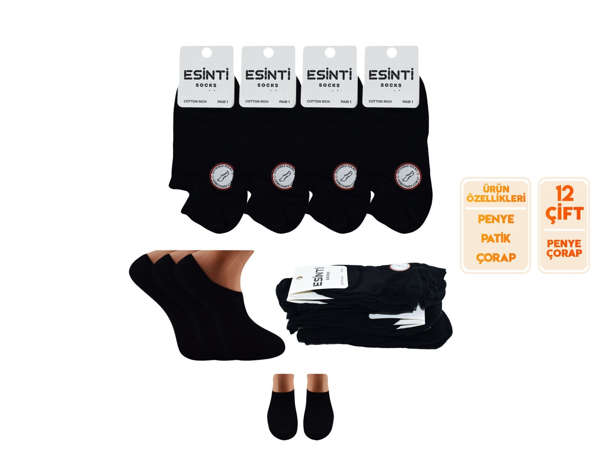 Esinti 29-Siyah Bayan Penye Sneakers