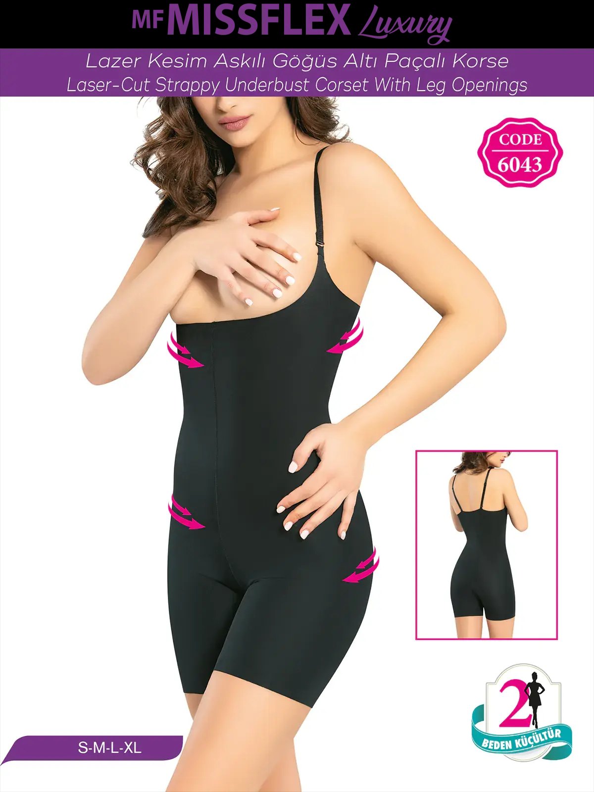 MF MISS FLEX 6043 Lazer Kesim Göğüs Altı Paçalı Korse