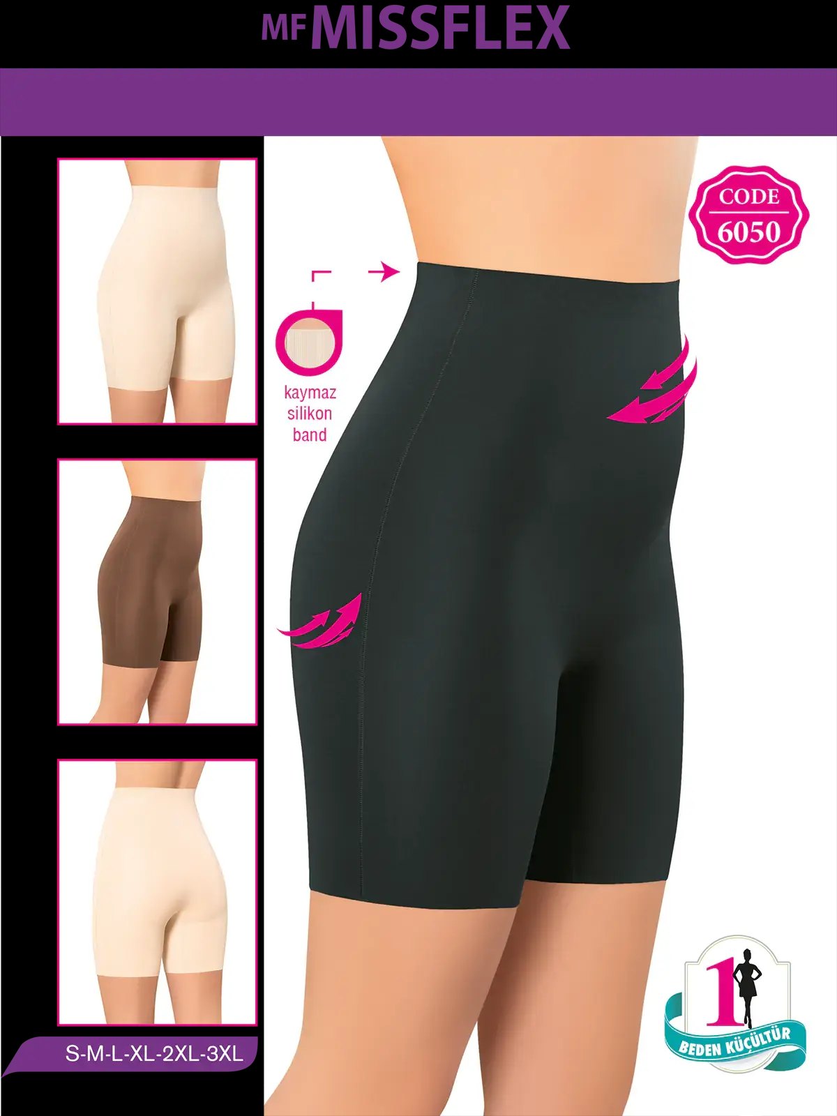MF MISS FLEX 6050 Lazer Kesim Yüksek Bel Boxer
