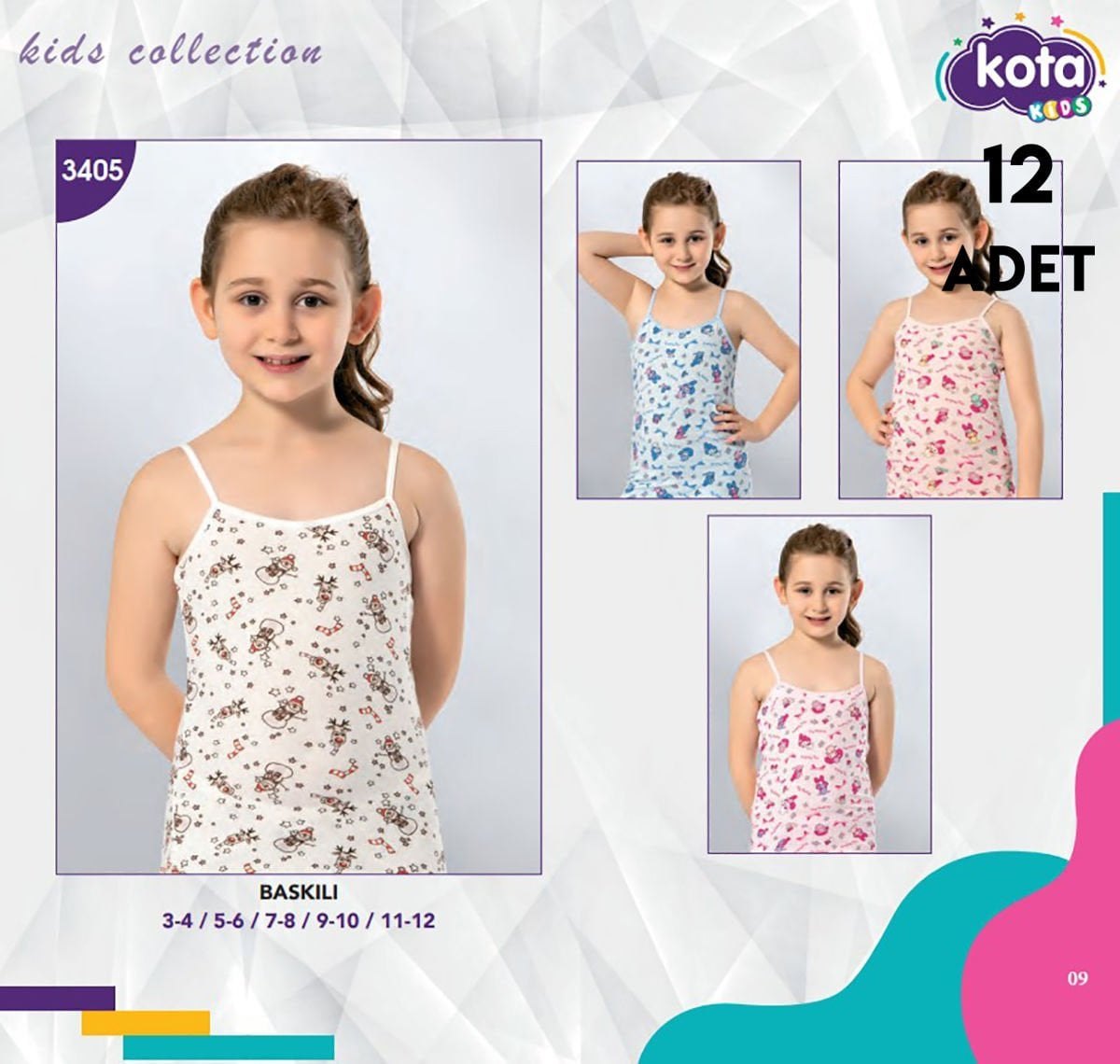 Kota 3405 Baskılı Kız Çocuk Atlet