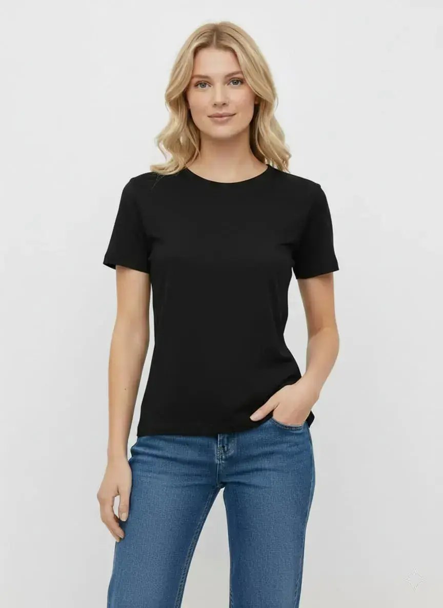 Kapitex 10002 (S-M-L-XL-XXL) Bayan Kısa Kol Bisiklet Yaka Atlet