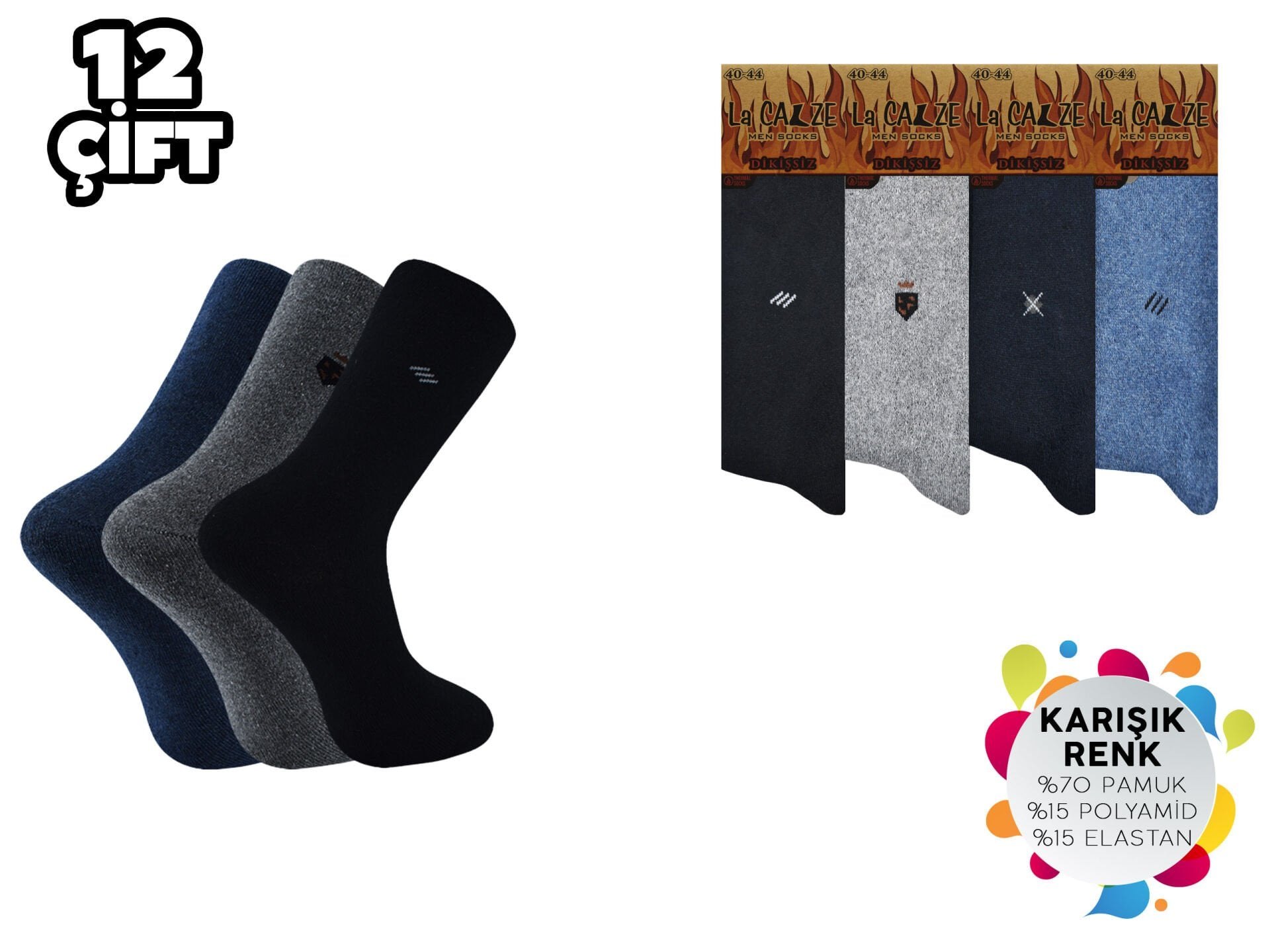 La Calze Dikişsiz Termal Erkek Havlu Çorap