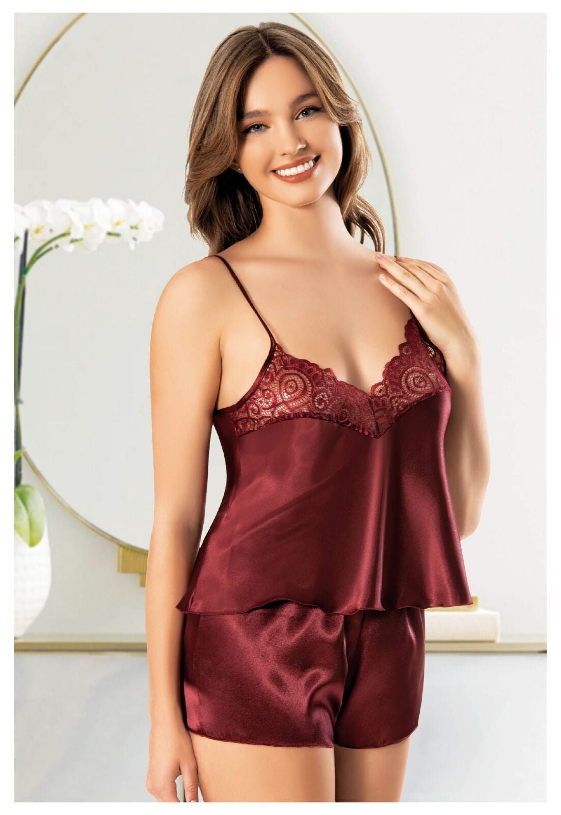 Miss Laris 3125 Bayan Saten Şortlu Takım
