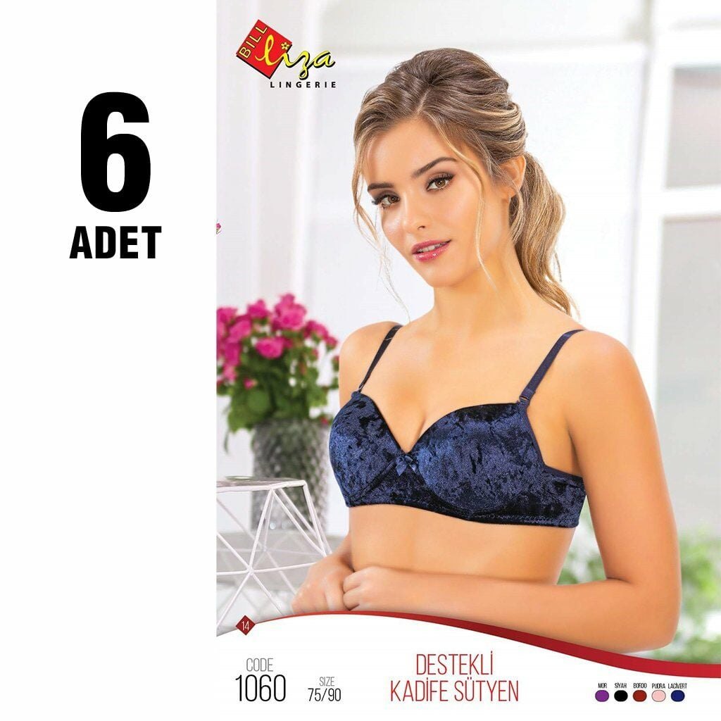 Liza 1060 Balenli Destekli Kadife Sütyen