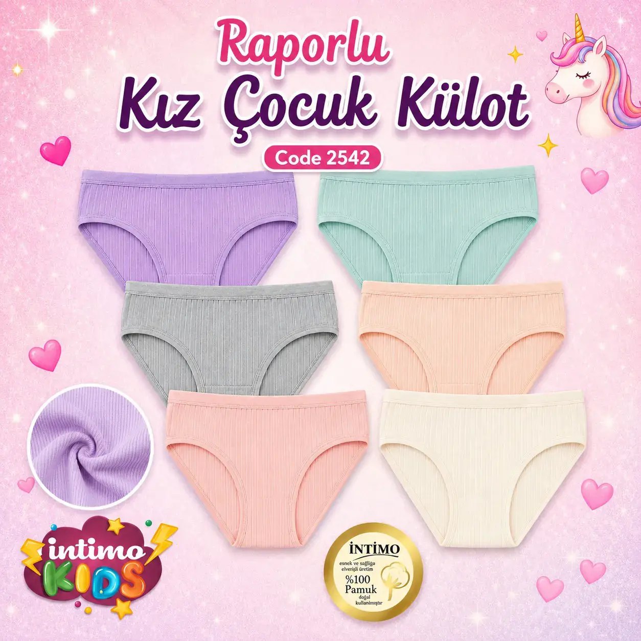 İntimo 2542 Raporlu Kız Çocuk Külot
