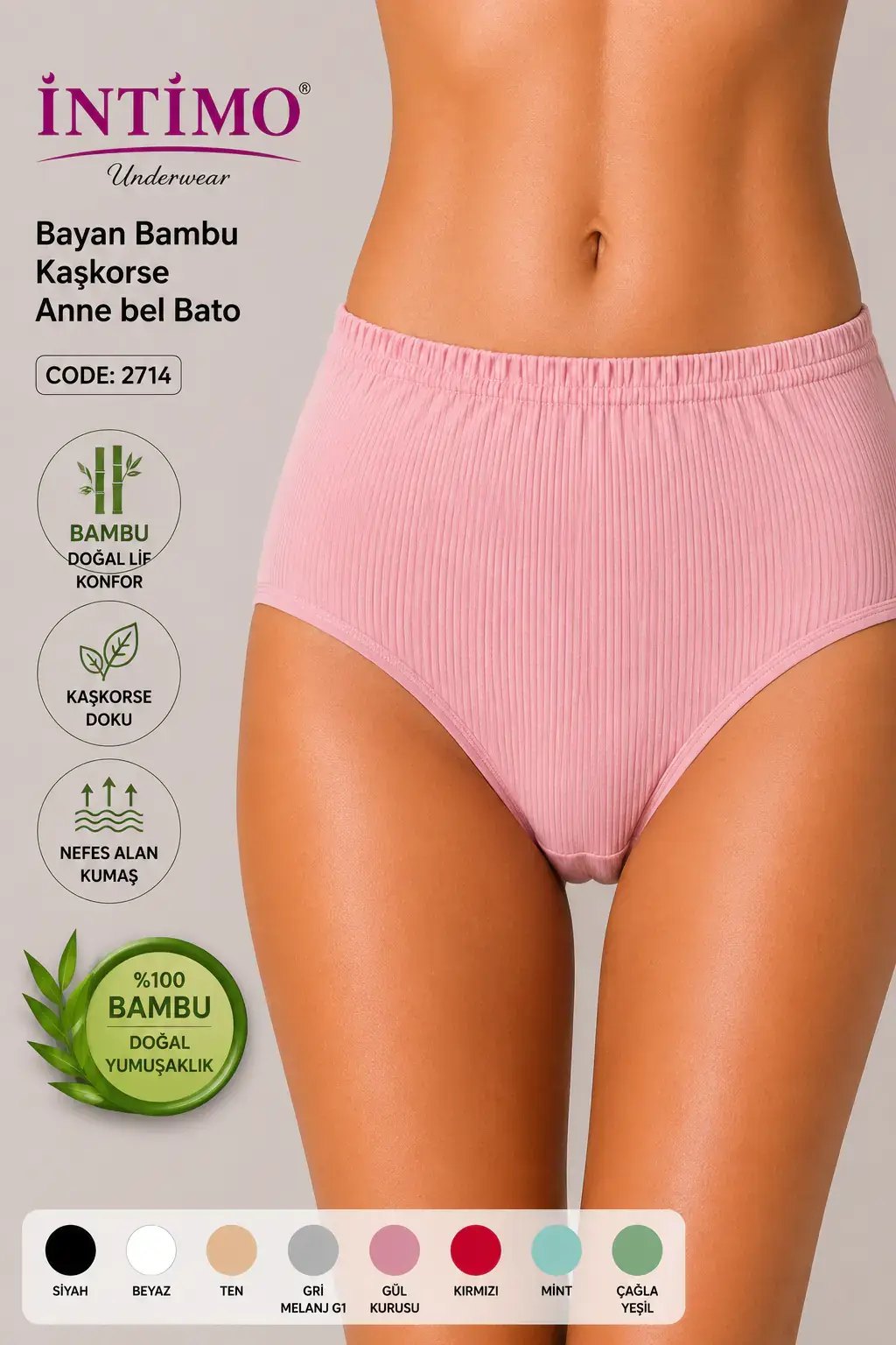 İntimo 2714 (L-XL-XXL) Bambu Kaşkorse Anne Bel Bayan Bato