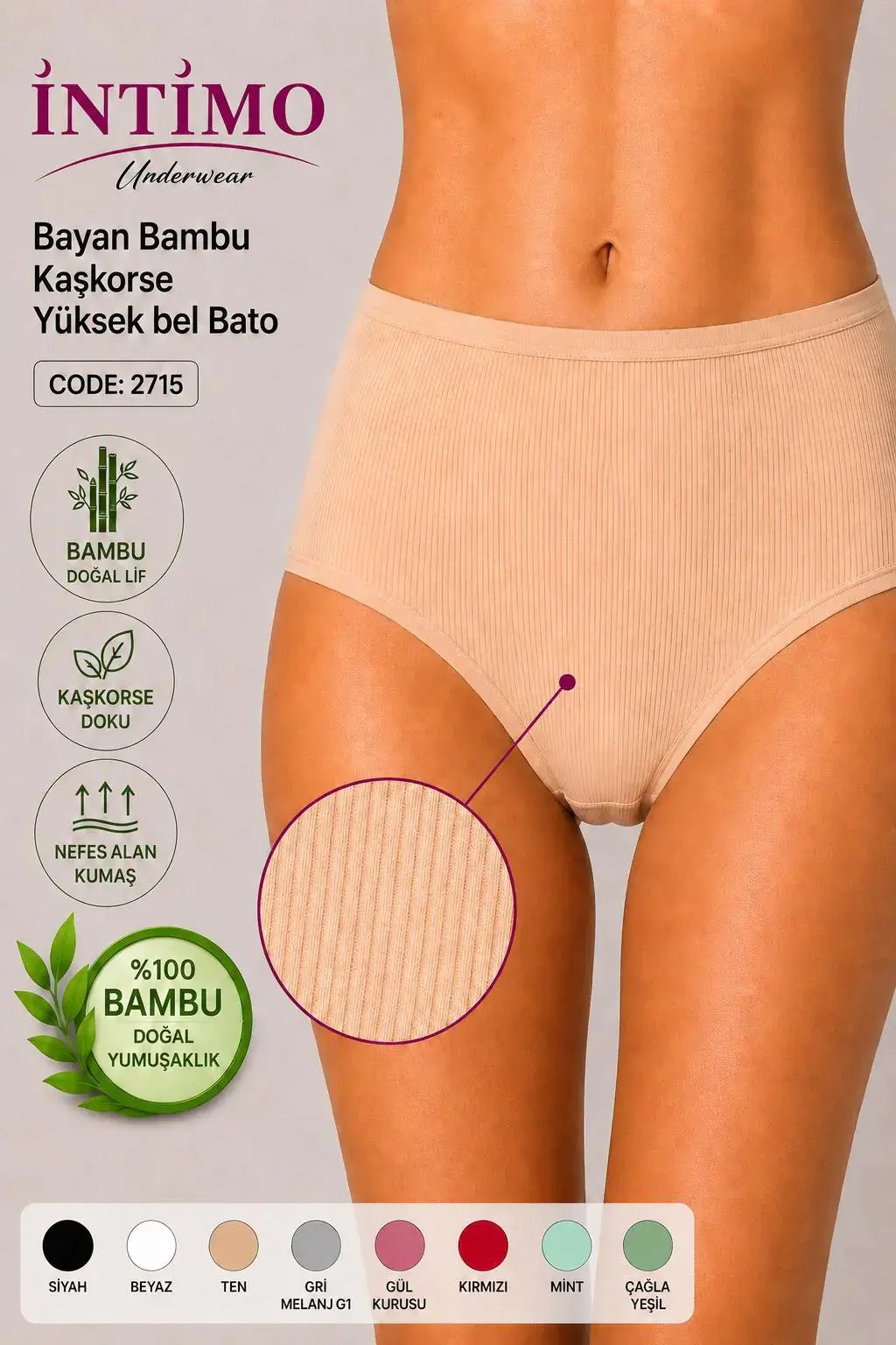 İntimo 2715 (M-L-XL) Bambu Kaşkorse Toparlayıcı Bayan Bato