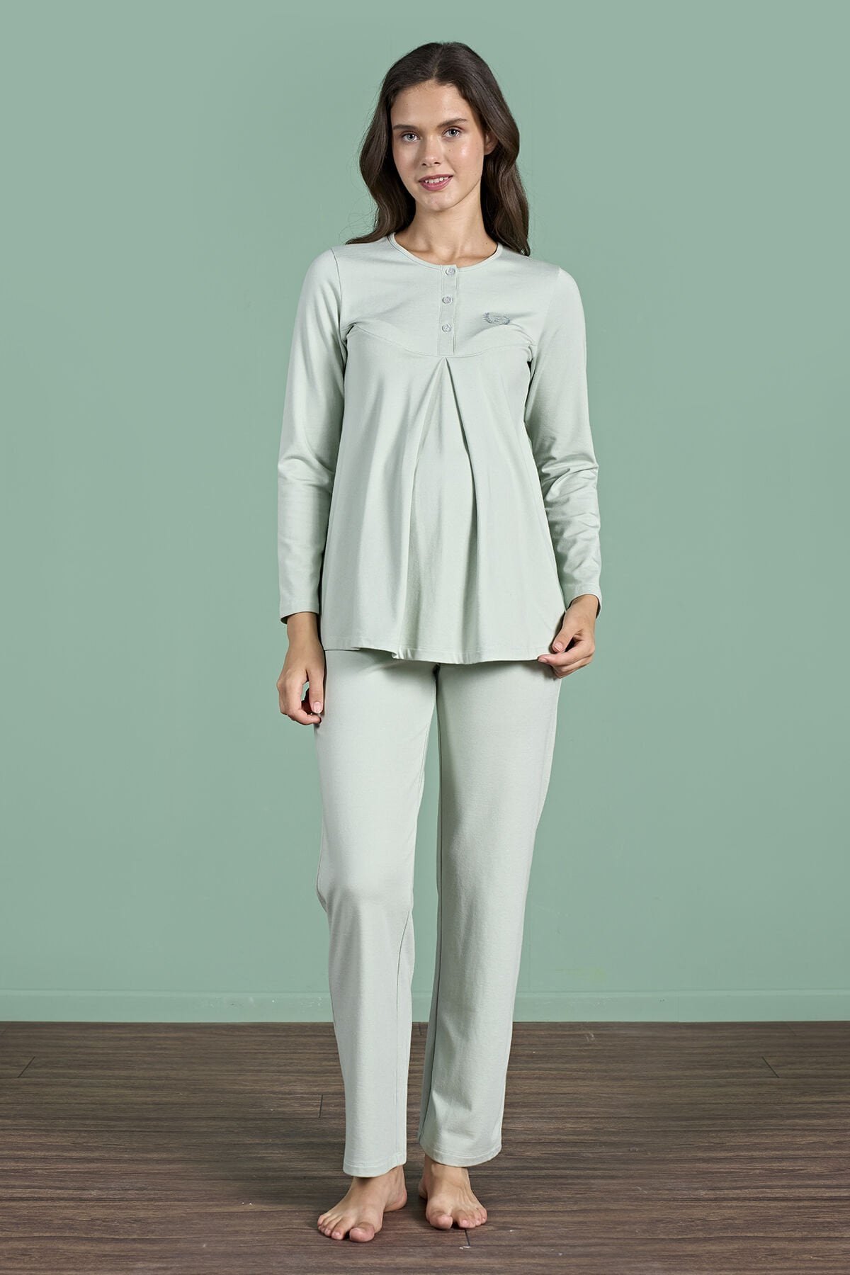 Pijadore 1946 (M-L-XL-XXL) Uzun Kollu Bayan Lohusa Pijama Takım
