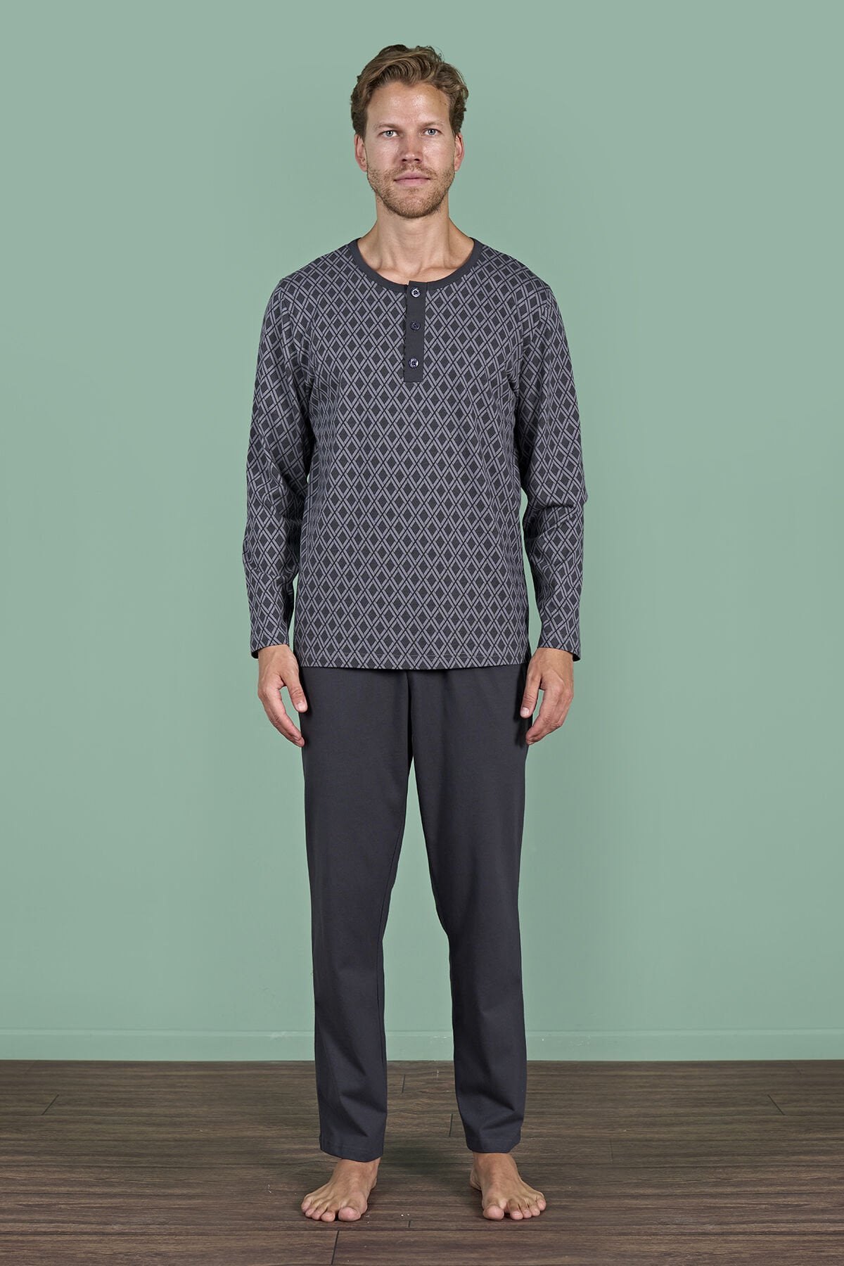 Pijadore 1968 (M-L-XL-XXL) Uzun Kollu Erkek Pijama Takım