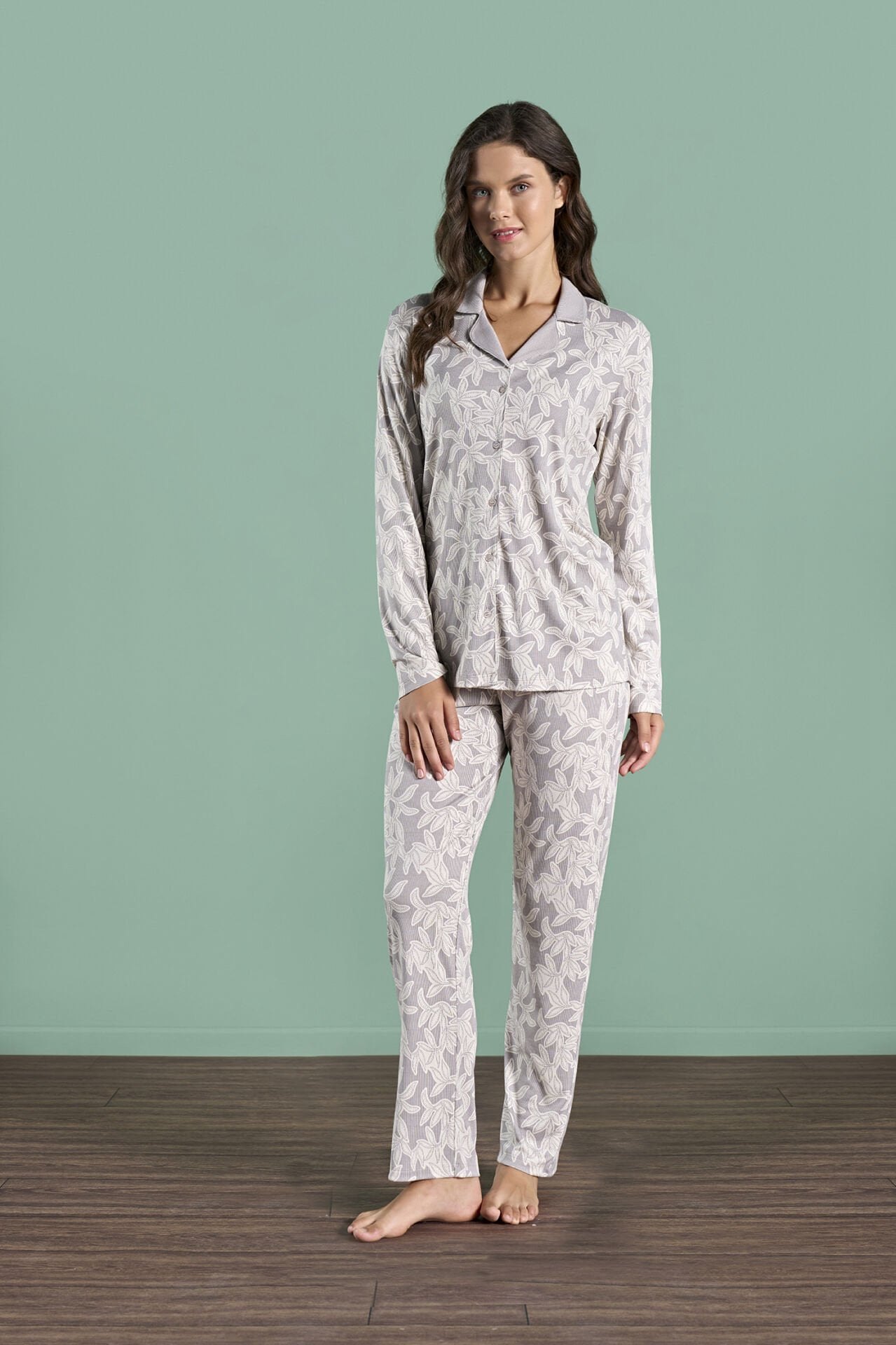 Pijadore 1973 (M-L-XL-XXL) Uzun Kollu Bayan Pijama Takım