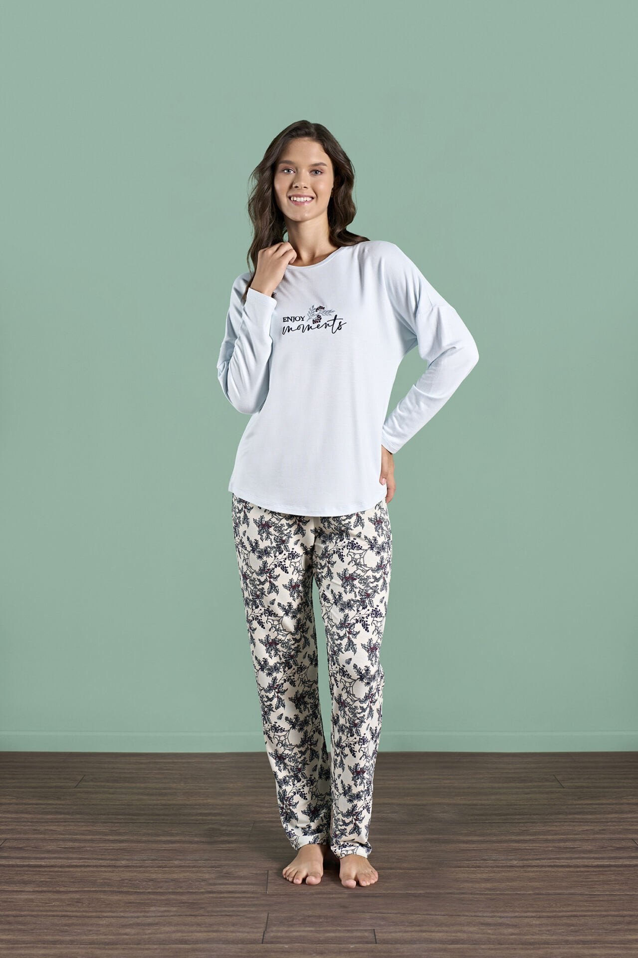 Pijadore 1994 (M-L-XL-XXL) Uzun Kollu Bayan Pijama Takım