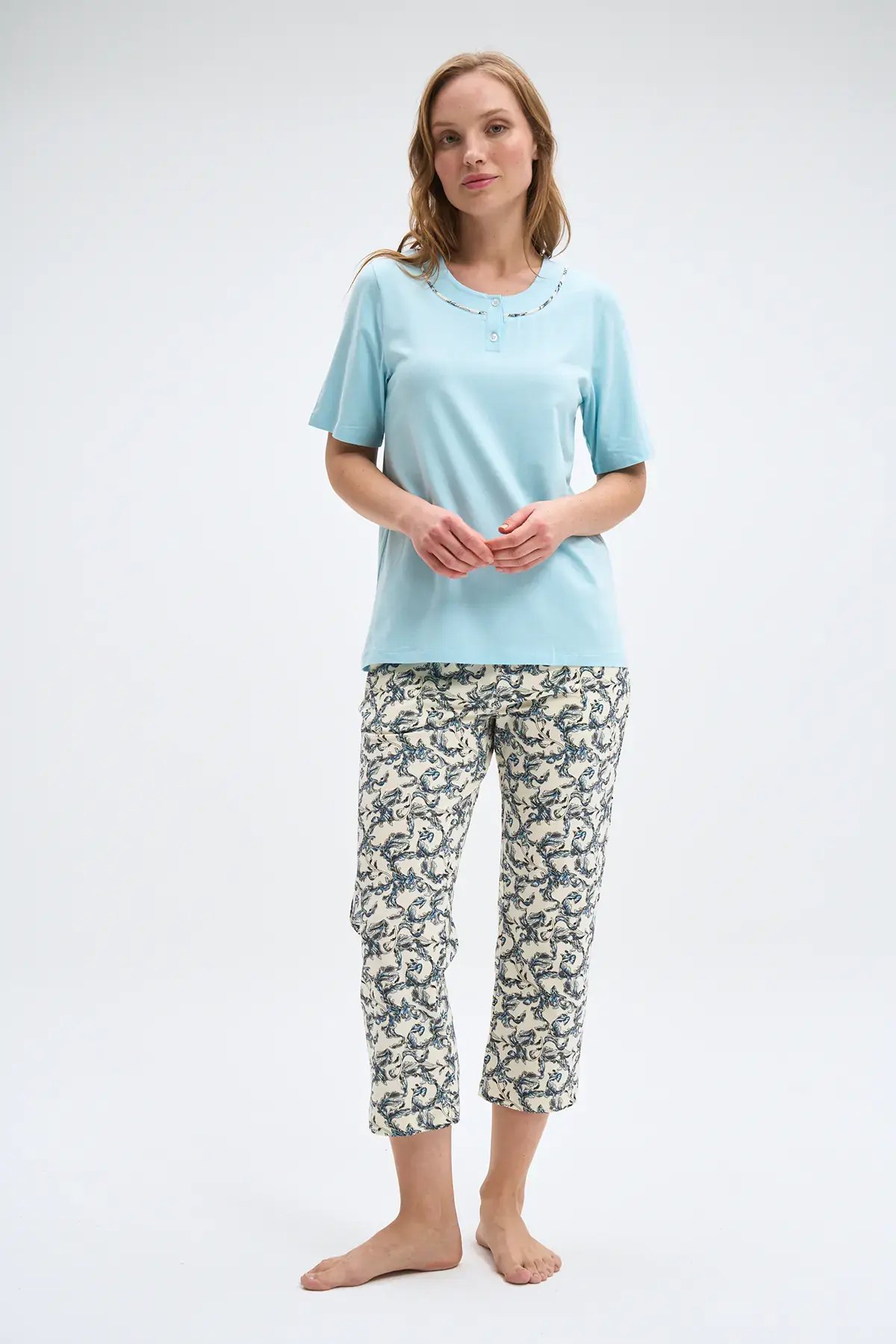 Pijadore 2084 (M-L-XL-XXL) Kısa Kol Kapri Takım