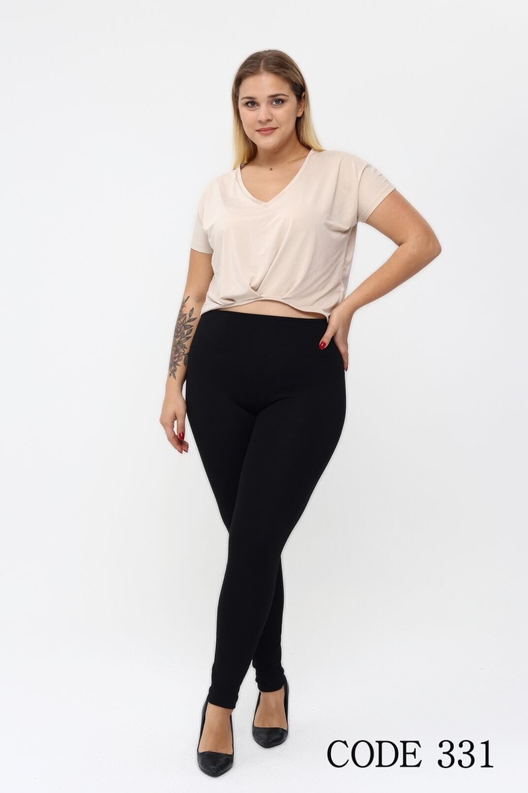 Vogsing 331 (3XL-4XL-5XL) Şardonlu Çelikli Yüksek Bel Bayan Tayt