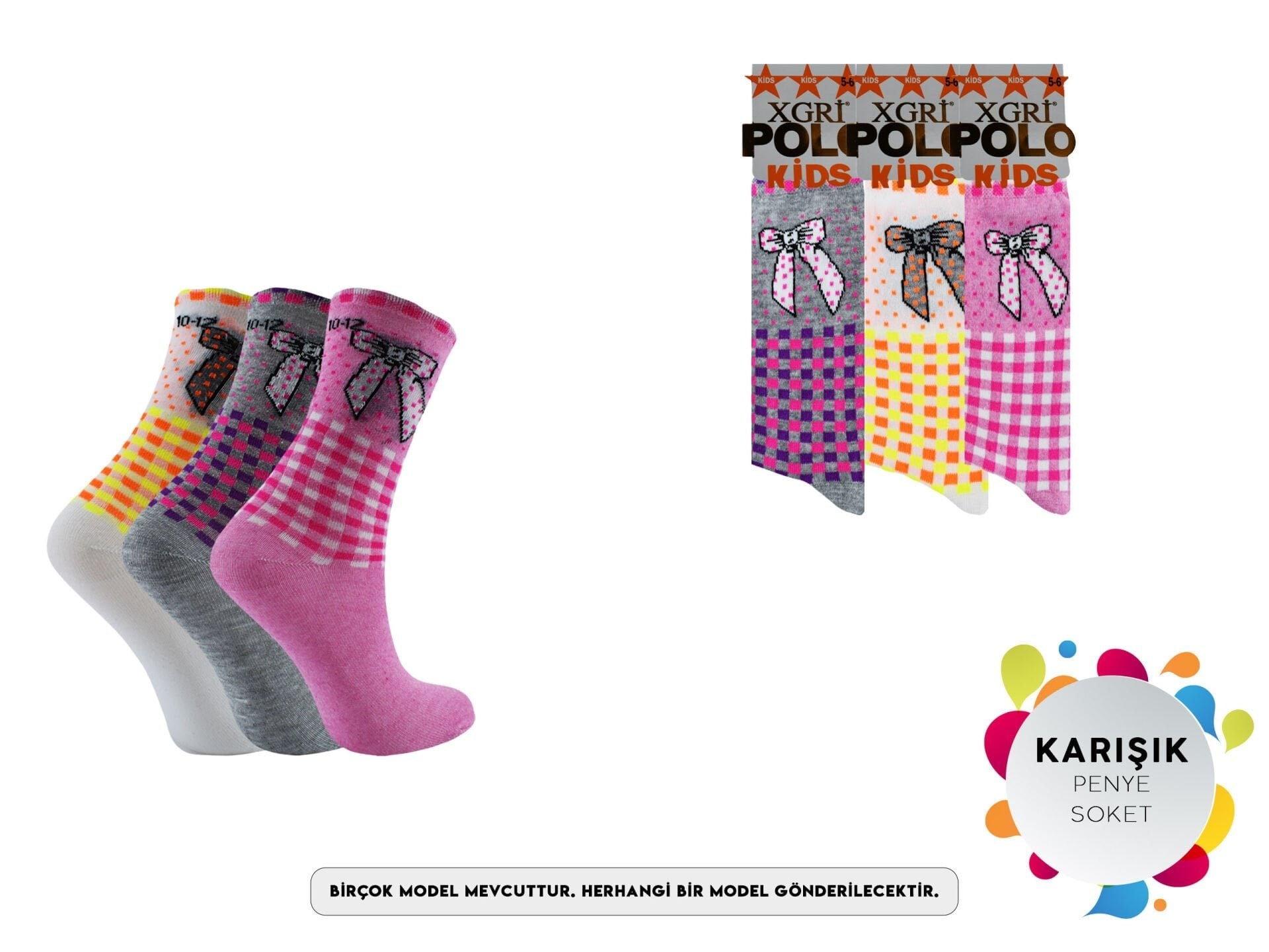 XGRİ POLO Kız Çocuk Penye Soket
