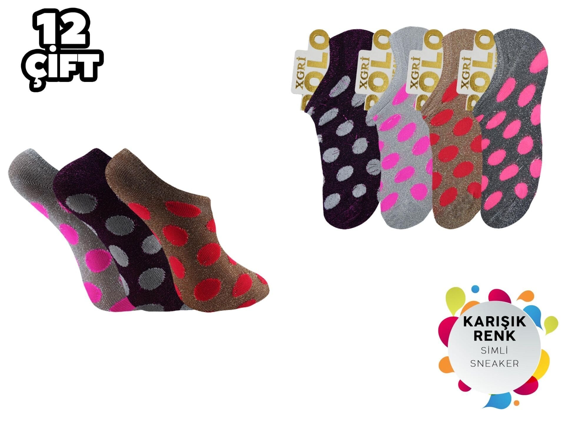 XGRİ POLO 37-2 Simli Bayan Penye Sneaker