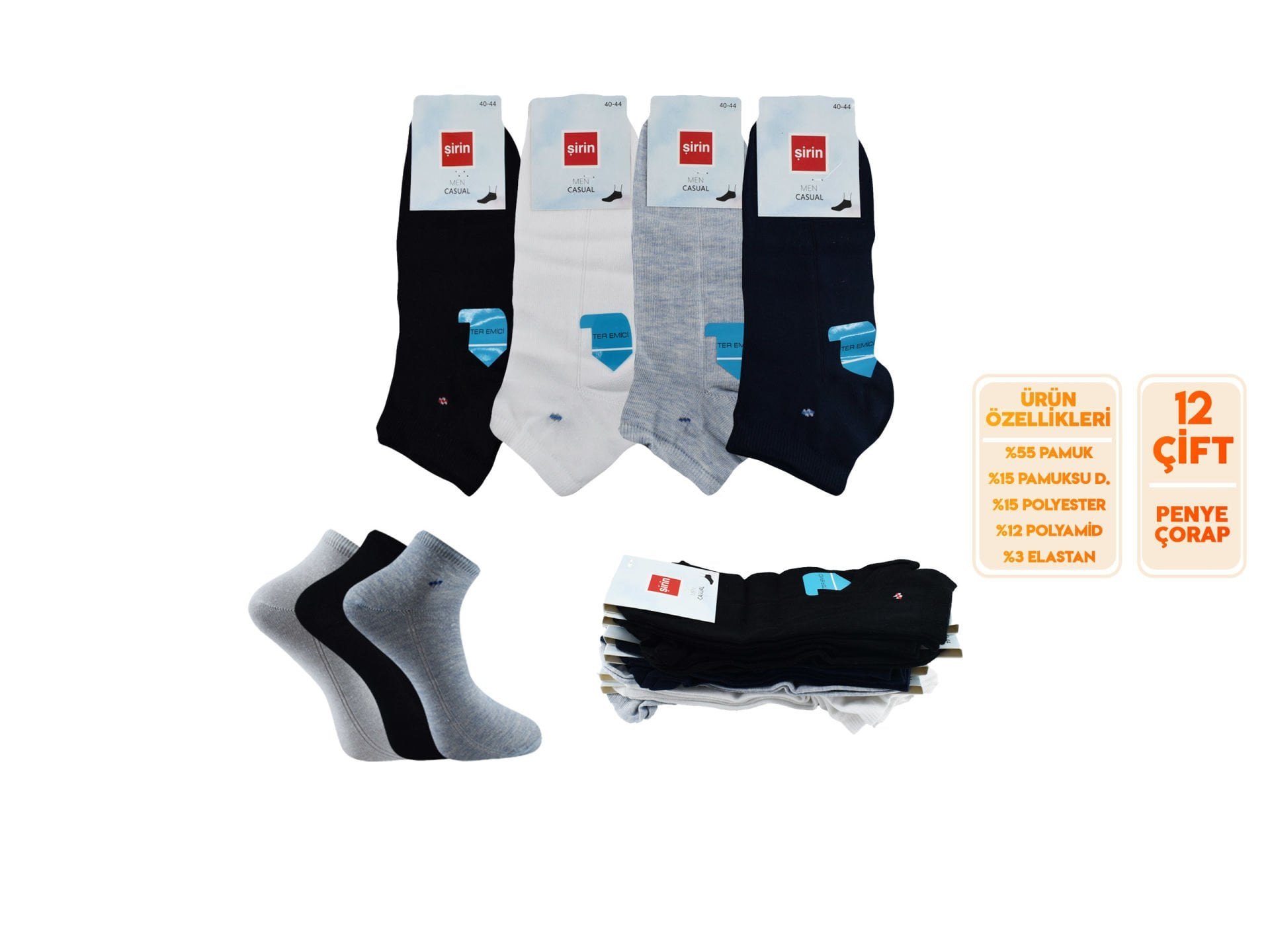 Şirin 7010-11 Ter Emici Erkek Penye Patik