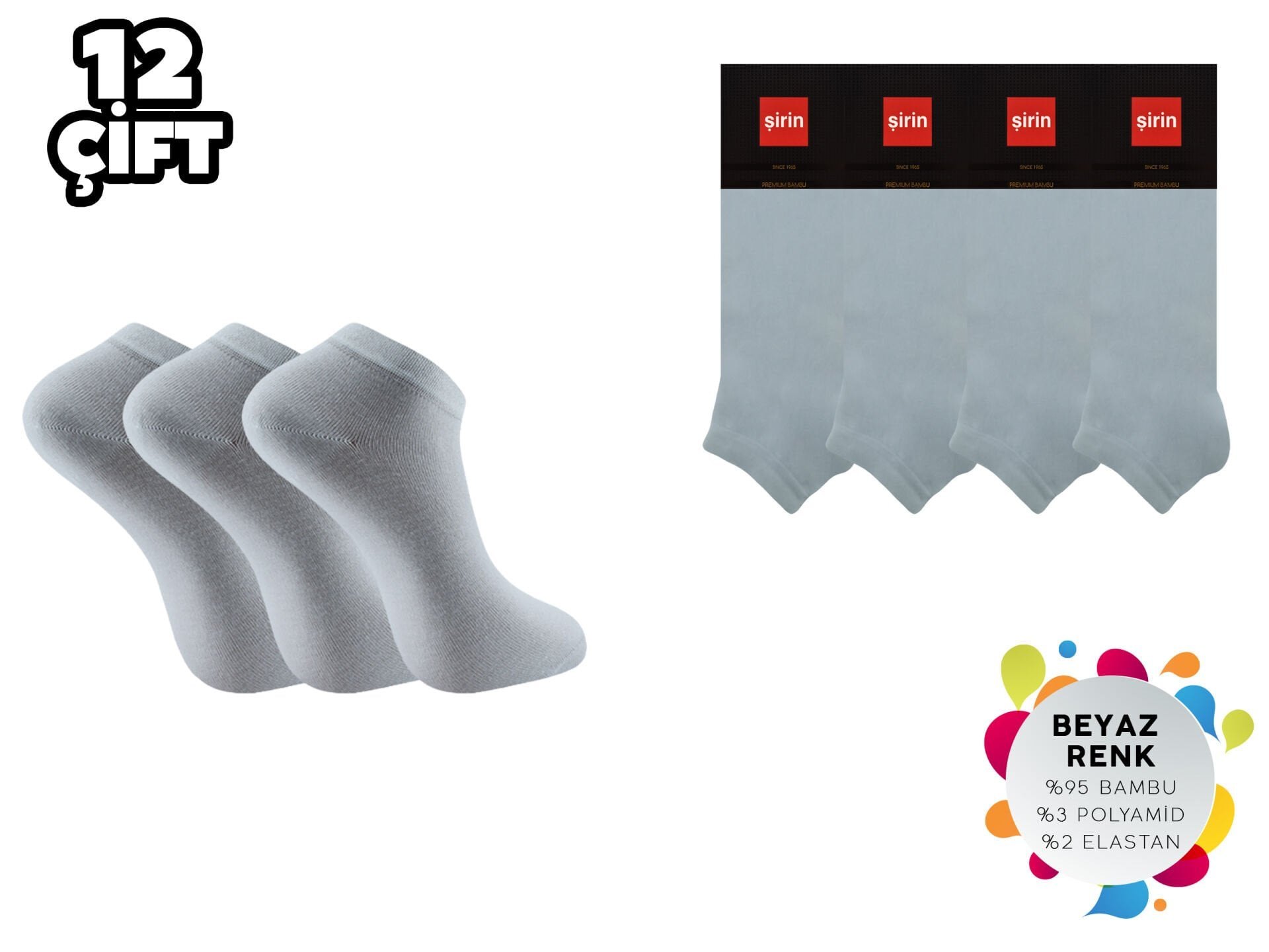 Şirin 7035-2 Dikişsiz Erkek Bambu Patik