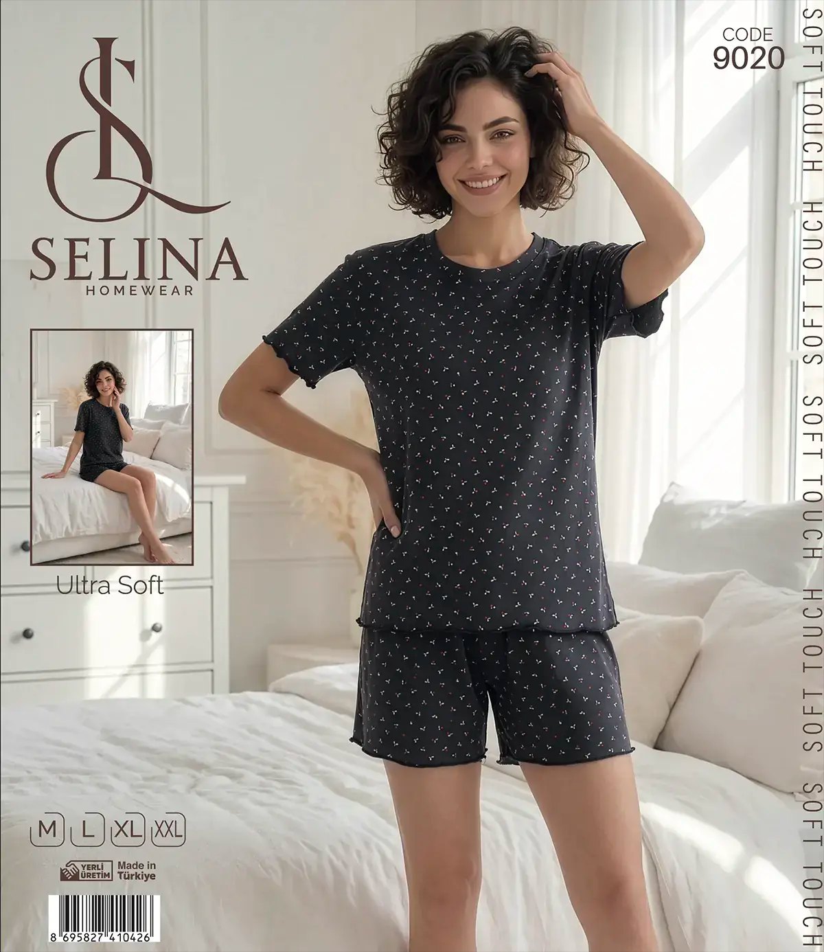 Selina 9020 (M-L-XL-XXL) Bayan Şortlu Takım