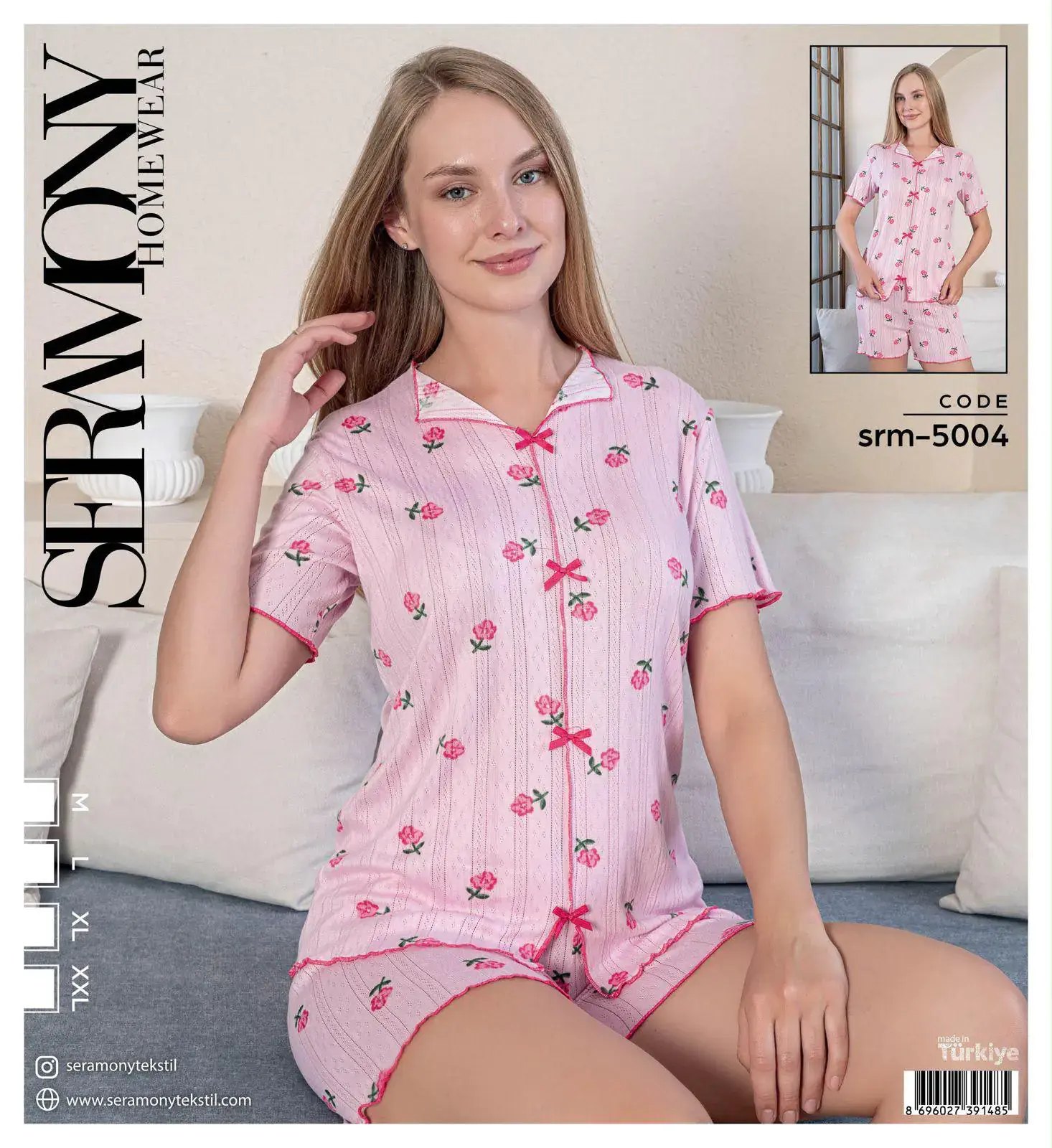 Seramony 5004 (S-M-L-XL) Bayan Ultra Soft Milan Şortlu Takım