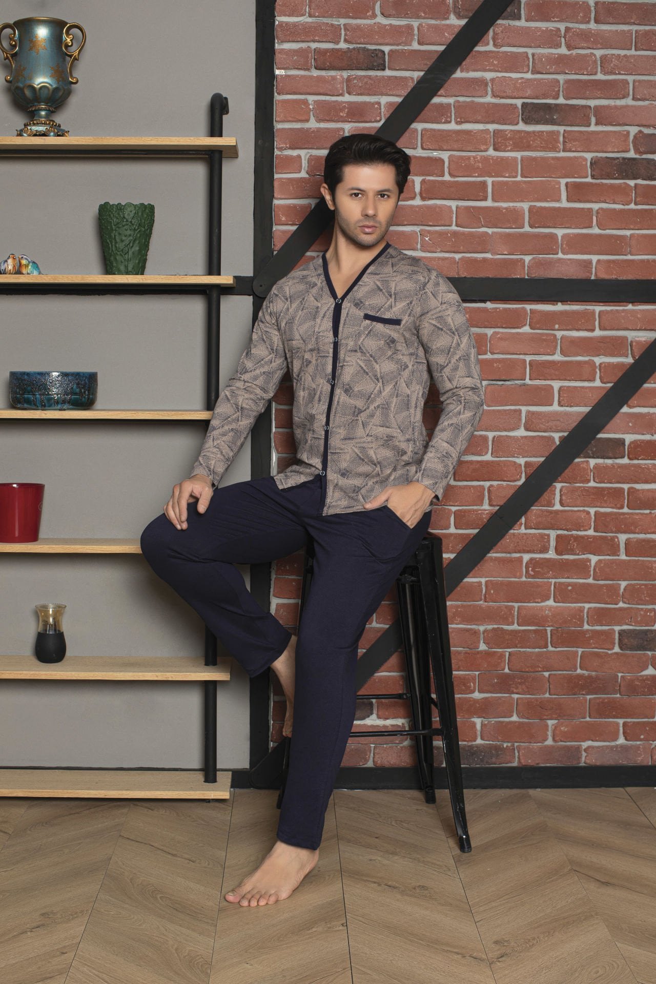 Tekten 6110 Erkek Uzun Kollu Pijama Takım