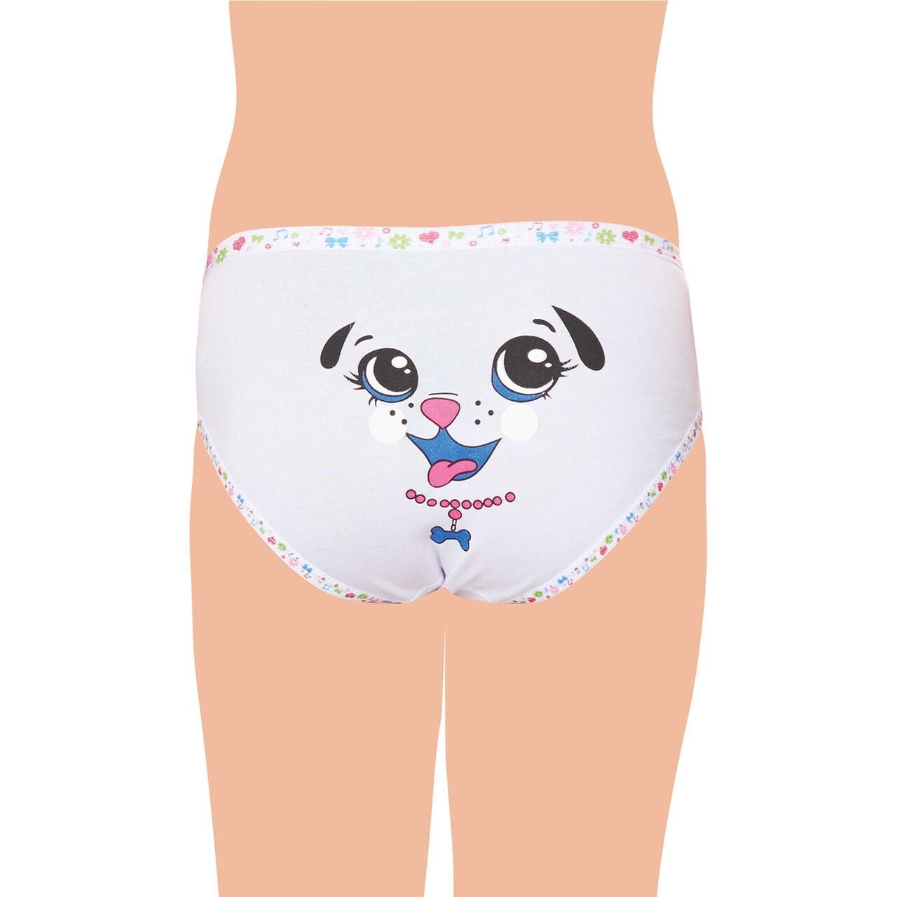 Tutku 0833 Elastan Arkası Baskılı Kız Çocuk Slip Külot