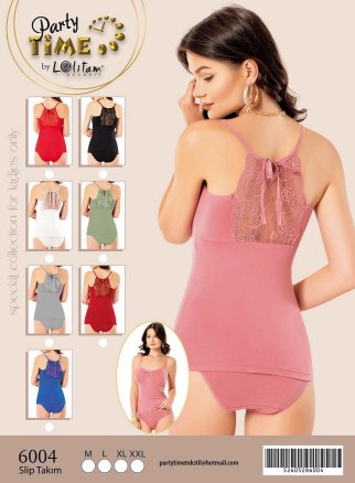 Part Time 6004 Penye Dantelli Fantazi Bikini Takım BORDO