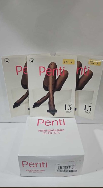 Penti Desenlı Külotlu Çorab SİYAH