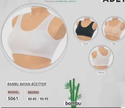 Dondeza 5061 Kalın Askılı Bambu Pedli Büstiyer TEN