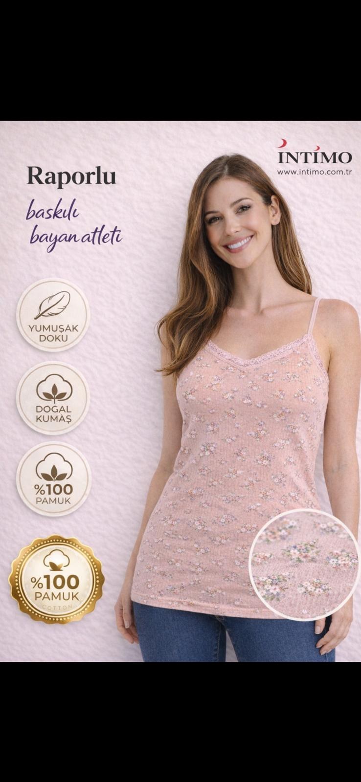 İntimo 1815 Cotton Emp.sur Dantelli Atlet Battal ASORTİ