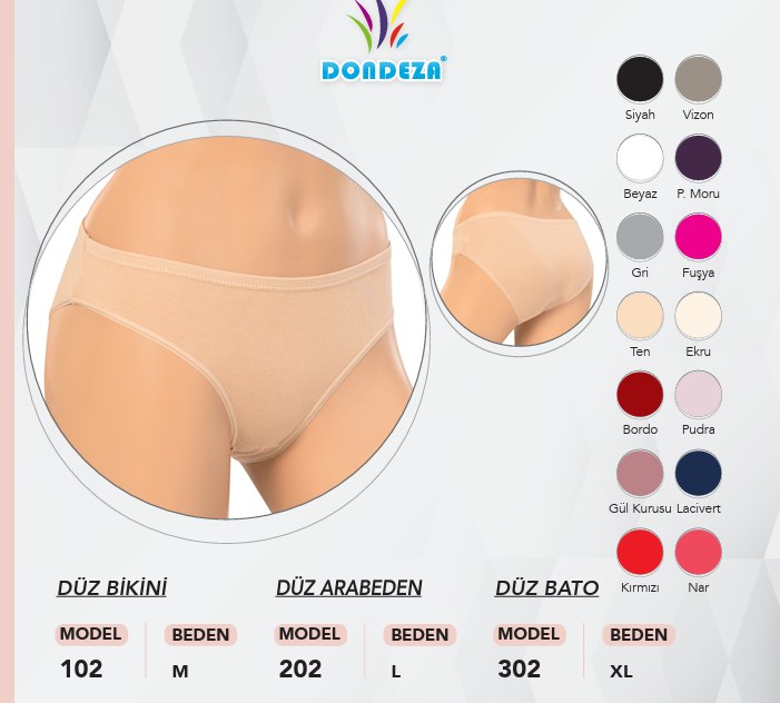 Dondeza 202 L Beden Düz Kadın Külot PUDRA