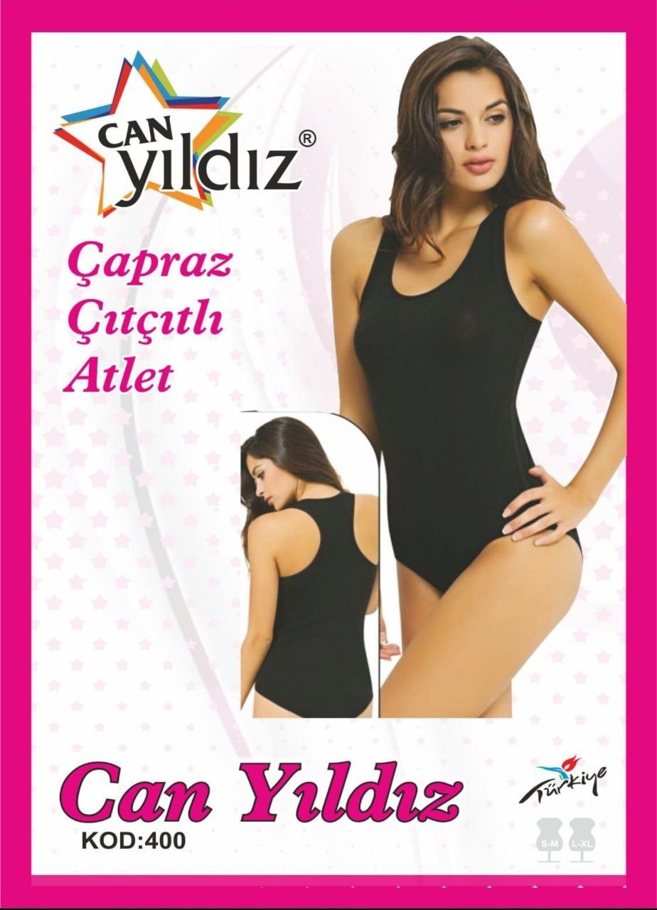 Can Yıldızı 400 Çapraz Çıtçıtlı Atlet SİYAH