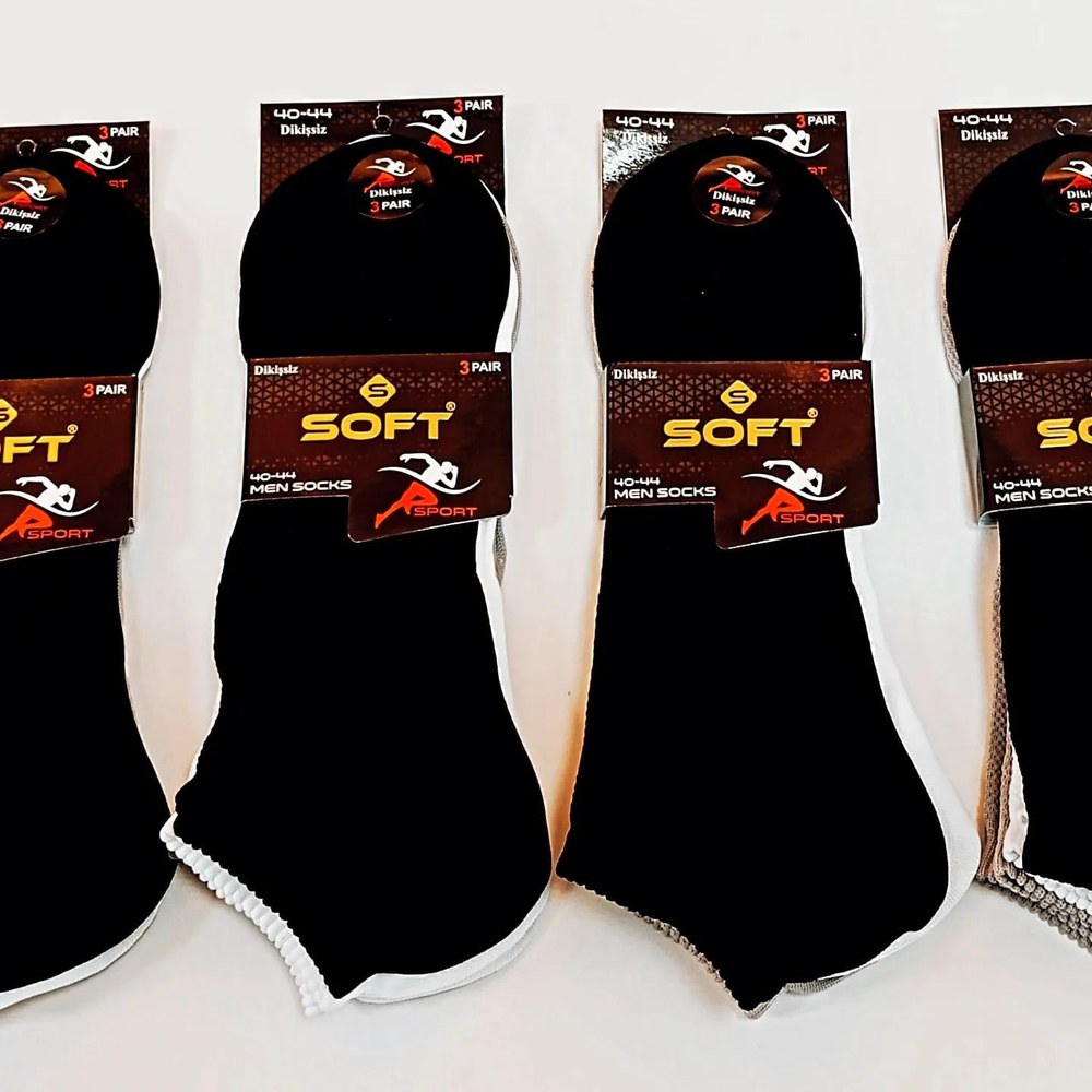 Soft Polyemit Dikişsiz Erkek Patik ASORTİ