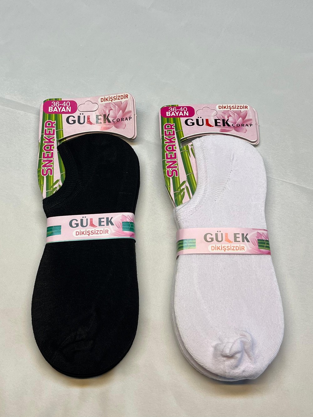 Gülek Dikişsiz Bambu Kadın Sneakers Çorap GRİ