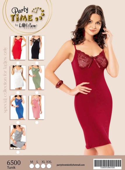 Part Time 6500 Penye Dantelli Tunik GRİ